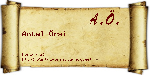 Antal Örsi névjegykártya